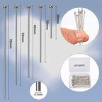 150pcs Silver Filled Ball Pins Non Tarnish Craft Earring Bracelet Jewelry Making Accessories Supplies (30mm (1.18in), Silver-Ball Pin)