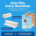 DTF Transfer Film Roll 23.6in x 328ft (Pack of 2) – Premium Plus Hot & Cold Peel – Double Matte Anti-Static – Heat Transfer Film for Vibrant Colors & Durable Prints – Works with All DTF Printers
