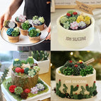 7 Pcs Succulent Fondant Molds 3D Silicone Cactus Succulents Leaves Moulds Succulent Plants Resin Molds Grow Plant Cupcake Cookie Baking Decorating Moulds for Summer Birthday Party DIY Candy, White