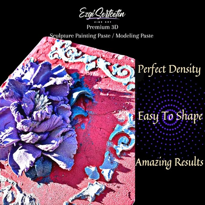 3D Sculpture Painting Paste|Texture Paste|Decorative Plaster|Unique Colors|Ideal for Artwork|Stencil|Flowers|Texture|Art Relief| 6 oz (Metallic Green)
