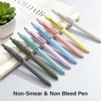 8Pcs Gel Pens - 0.5mm Black Ink Pens Fine Point Smooth Writing, Quick Drying Retractable Pen for Journaling, Cute School & Office Supplies