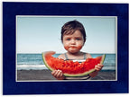 8.5x11 Mat Bevel Cut for 7x9 Photos - Acid Free Brooke Blue Suede Precut Matboard With Backing Board and Crystal Clear, Self Seal Photo Mat Bag - For Pictures, Photos, Framing - 4-ply Thickness