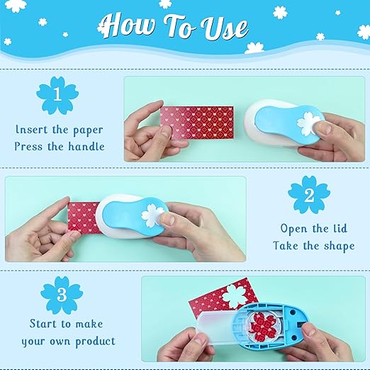Flower Hole Punch for Paper Crafts, 1.5-Inch Across, Cherry Blossoms Punch Cutter, Lever Punch, Flower Shape for Card Making, Scrapbooking, DIY Arts
