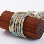 Natural Amazonite Cylinder Tube Beads 4x13mm 38cm/str Loose Semi Gemstone Stone Beads for Making Bracelets Necklace Earrings