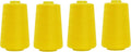 Mandala Crafts 4 Pack of Serger Threads Cones Spools - 40S/2 24000 Yards Polyester Yellow Threads for Sergers Machine and Overlock Quilting Sewing Machine