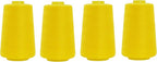 Mandala Crafts 4 Pack of Serger Threads Cones Spools - 40S/2 24000 Yards Polyester Yellow Threads for Sergers Machine and Overlock Quilting Sewing Machine