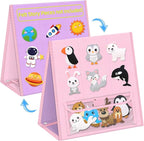 Foldable Felt Board - Double-Sided Flannel Story Board for Preschool Learning, Interactive Storytelling & Play | 33" x 12" Portable Felt Play Board for Home & Classroom Use (Pink)