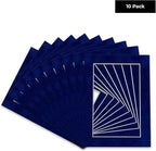 Pack of Ten Acid Free 11x14 Mats Bevel Cut for 8.5x11 Photos - Brooke Blue Suede Precut Matboards With Backing Boards and Self Seal Photo Mat Bags For Pictures, Photos, Framing - 4-ply Thickness