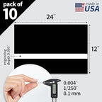 Trotec TroLase Lights | 24"x12"x1/250"(0.1mm thick) | Adhesive-Backed Flexible Laser Engraving Sheet/Film for Decal & Label | Double Color Plastic Sheet for Engraving | Black/White | 10pcs