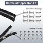 VICHERIA Zipper Repair Kit (45 Pcs), Universal Zippers for Sewing, Replacement Slider Pull Fix Kit for Jackets, Coat, Boot, Backpack, Purse (3#-B-9Pcs)