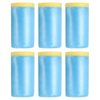 uxcell Pre-Taped Masking Film, 3.6ft x 82ft Plastic Paint Drop Cloth with Medium-Tack Painters Tape for Painting Spraying Protection Blue Film 6Pcs