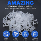 1100 Pcs Tile Leveling System Clips 1/8" (3.0mm) for Ceramic Tile and Stone Installation - DIY Tile Leveler Spacers Kit for Perfect Alignment(1100, 1/8)
