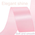 1-1/2 Inch Light Pink Ribbon, 50 Yards Craft Polyester Satin Ribbon Perfect for Gift Wrapping, Handmade Roses, Wedding Party Decorations and DIY Crafts