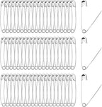 200 PCS 55mm / 2.2 Inch Safety Pins Heavy Duty Quilting Pins, Large Safety Pins Size 4, Silver Metal Sewing Pins, Big Safety Pins for DIY Crafts Jewelry Making Baby Clothing (Nickel Plated)