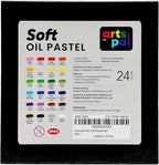 Soft Oil Pastels Set, 24 Vibrant Colors, Oil Pastel Crayons for Artists, Beginners, Teachers, Students, Great Blending and Layering for Art Supplies, Art Painting, Drawing (10 x 70 mm)