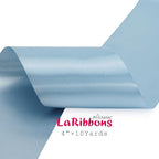LaRibbons Light Blue Satin Ribbon 4 Inch 10 Yards Double Faced Luxury Baby Blue Silk Ribbon for Gift Wrapping Flower Bouquets Bow Christmas Wedding Party Decoration