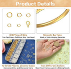 1440 Pcs Jump Rings for Jewelry Making Kits, Silver Gold Jewelry Jump RingsJewelry Repair Kit for Necklaces Lobster Clasps DIY Crafts Keychains Repair Supplies Tools, with Pliers/Tweezers/Ring