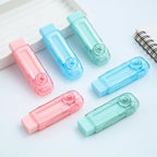 M&G 6 Pack Rubber Erasers Sliding Retractable Eraser, 3 Colors Soft Cute Erasers Push Pull Large Pencil Eraser with Transparent Plastic Sleeve for Students Kids, School Office Home Supplies