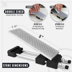 Schaaf Tools Diamond Whetstone Knife Sharpener Complete Kit with Adjustable Base, 2-Sided 400/1000 Grit Diamond Sharpening Stone Set with Chisel Honing Jig & Angle Guide for Knives, Woodworking Tools