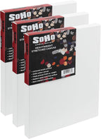 SoHo Urban Artist, 48x60 Heavyweight Stretched Cotton Canvas for Painting - 1.5" Deep- 3 Pack, Triple Primed, 100% Cotton Canvas, Archival, Universal Primed for Oil, Acrylic, Alkyd, Mixed Media