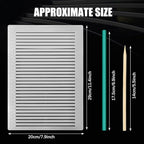 2 Packs Plastic Straight Line Stencil Template for Journaling Spacing Line Lettering Guide 11 Inch Scale Writing Ruler Envelope Addressing Template with Bamboo Stick and 2B Pencil for Paper Card Aids