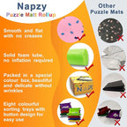 Napzy Puzzle Mat Rollup Puzzles Organizer 1500 1000 500PCS Puzzled Mat Pink Has Gift Box Non-Slip Felt Jigsaw Matt Roll Up Puzzling Board for Jigsawn Keeper Saver with 8 Jigsaws Tray
