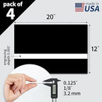 Trotec TroLase | 12"x20"x1/8", 4 Pcs | Black/White | 2 Ply | Modified Acrylic | Laser Engraving Double Color Plastic Sheet | Engraving Blanks for Laser, Saw, Guillotine | Made in USA