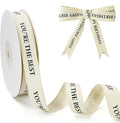 Cotton Herringbone Ribbon - Natural Twill Tape for Custom Gift Wrapping & DIY Crafts-5/8 Inch x 15 Yards - You're The Best Printed Phrase