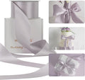 HUIHUANG Dusty Purple Ribbon 2 inch Wide Double-Faced Pastel Lilac Satin Silk Ribbon for Flower Bouquet Wrap, Gift Wrapping,Wedding Decor, Home Decor, Crafts and Bows Making- 25 Yards/Roll