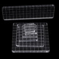 7Pcs Square-Shaped Clear Acrylic Stamp Blocks Set, Acrylic Stamping Blocks Tools Clear Stamps with Grid Lines for Photography Props Scrapbooking Crafts Card Making