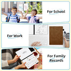 AGM Portable White Board Dry Erase Notebook, 8.4" x 6" Double Sided Folding Whiteboards with 3 Pens, Small Travel Dry Erase Board Skin-Friendly Material for Study, Meeting, Planning, Brown