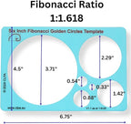 Fibonacci Template Set - Set of Stencil Templates for Drawing: 6" Circle, 6" Star, 5" Square Fibonacci-Inspired Set of Templates for Drawing Tool for Artists