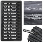 qianshan Soft Oil Pastels Set of 12 Single Colors,Non Toxic,Soft Texture Vibrant and Creamy Oil Crayons Pastels Art Supplies.Black