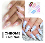 Ownest 2 Pcs Neon Chrome Nail Powder, Unicorn Chrome Nails Glitter Pigment, Aurora Iridescent Powder Pigment for Nails, Opal Pearl Mica Powders, Chameleon Pearl Manicure Pigment