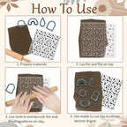 CHGCRAFT Cat Polymer Clay Texture Sheets Moon Stars Texture Stamp Sheets Silicone Texture Stamp Clay Texture Mat Texture Sheets for Polymer Clay Jewelry and Clay Earrings Tools
