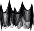 Boao Halloween Cheese cloth 85 x 394 Inch Black Cheesecloth Roll for Crafts Large Cotton Muslin Gauze Fabric for Halloween Outdoor & Indoor Spooky Decoration