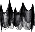 Boao Halloween Cheese cloth 85 x 394 Inch Black Cheesecloth Roll for Crafts Large Cotton Muslin Gauze Fabric for Halloween Outdoor & Indoor Spooky Decoration