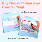 Tintnut Spring Color Splash Heat Transfer Vinyl - 6 Sheets 10"x12"Watercolor HTV Patterned HTV Iron On Vinyl for T-Shirts Hats Clothes,for Cricut & Silhouette Cameo