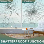 UV 99% Security and Safety 4 Mil Clear Window Film Shatterproof Anti Shatter Tempered Glass Film for Home and Office Windows (Clear, 24 in x 50 FT)
