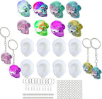 Skull Resin Molds Silicone Molds for Epoxy Resin Casting 8PCS Mini 3D Skull Candle Mold Halloween Key Ring Accessory