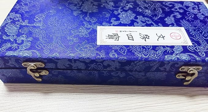 MEGREZ Chinese Calligraphy Set for Beginners, Comes with Calligraphy & Sumi Brushes,Calligraphy Ink Stick and Ink Stone for Writing and Drawing, Blue Gift Box(10 Items)