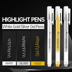 Silver Gel Pens, 0.8mm Fine Point Gel Ink Pen Set for Artists – Opaque Archival Ink for Black Paper Drawing, Card Making, Journaling Pack of 3