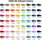 HIMI Gouache Paint Set, 56 Colors x 30 ml Jelly Cup Design in a Carrying Case, Non Toxic Gouache Paint for Canvas and Paper, Perfect for Artists, Students, and Beginners