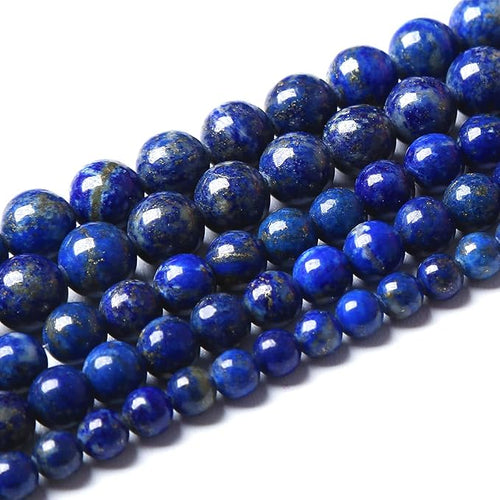 10mm 32PCS AAA+ Natural Lapis Lazuli Gemstone Beads Round Loose Stone Beads for Jewelry Making DIY Bracelets Necklace Earrings 32" 2 Strands