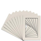 Pack of Ten Acid Free 8x10 Mats Bevel Cut for 5.5x8.5 Photos - White with Black Core Precut Matboards with Backing Boards and Self Seal Photo Mat Bags for Pictures, Photos, Framing - 4-ply Thickness