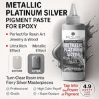 BALTIC DAY Metallic Platinum Silver Epoxy Resin Pigment Paste XL (191g/6.7oz) – Opaque Epoxy Dye & High Concentration Coloring Paste, Mica Powder Alternative for Resin Art, Jewelry, Tumblers