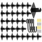 Gridwall Mount Brackets, 30 Pcs Wall Grid Panel Accessory with 150Pcs Wall Mount Screws and 4 Pcs S Hooks for Wire Wall Grid Clothing Store Cloakroom Retail Display Wall Organization.