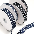 Polka Dot Grosgrain Ribbon 3/4 Inch, 25 Yards Spool Black and White Dot Craft Ribbon for Christmas Gift Wrapping DIY Crafts Hair Bows Wedding Party Decor Sewing and Home Decoration