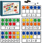 Torlam Magnetic Ten-Frame Set - Math Manipulative for Elementary - 5 Ten Frames & 55 Magnetic Counters for Kids, Kindergarten Math Games (Upgraded Version for Hand-held & 2 Black Pens)