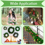 Tenn Well Green Floral Wire, 3 Pack Christmas Wreath Wire, 295 Feet 22 Gauge Florist Ties for Flower Arrangements, Christmas Ornaments, Wreath Making, Gardening, Crafts